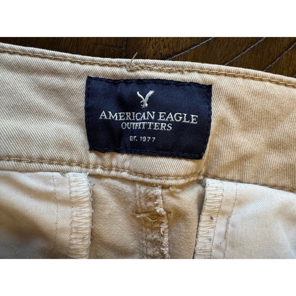 American Eagle Kick Boot Stretch Pants Women's 6 Long Khaki Bootcut Flare - Picture 5 of 6